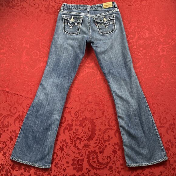 Levi's Bootcut Jeans Girls 12 Reg Adjustable Waistband Stretch Denim Flap Pocket - Picture 1 of 12